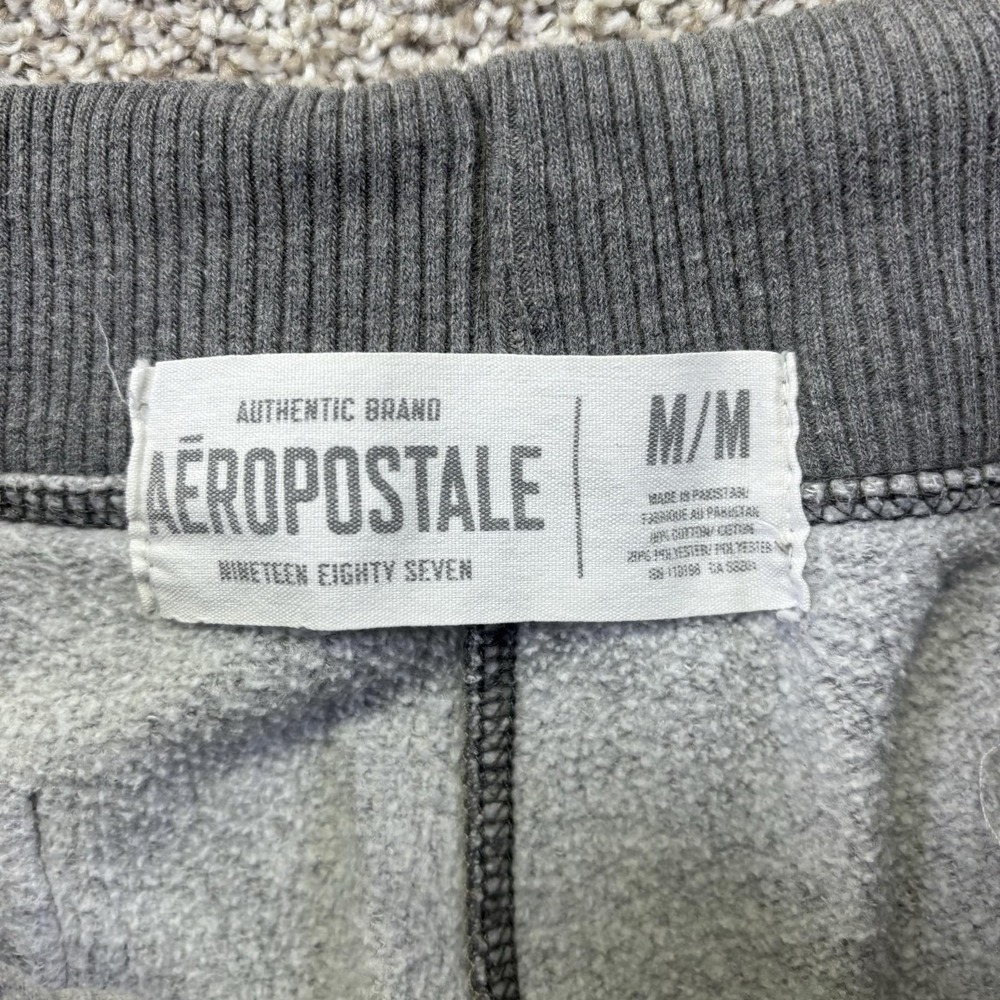 Aeropostale Sweatpants Womens Medium Gray Fleece Logo Pants Drawstring Y2K Fem - Picture 7 of 8